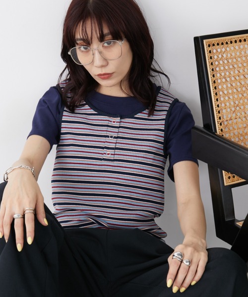 Auntie Rosa Holiday(アンティローザホリデー)の「ヘンリーネックテレコタンク(タンクトップ・レディース・ブラウン/ピンク/その他・FREE)」の22枚目の写真