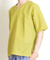 MARAI（マーライ）の「五分袖 キーネックTシャツ エスニックシャツ チェニック（Tシャツ/カットソー）」