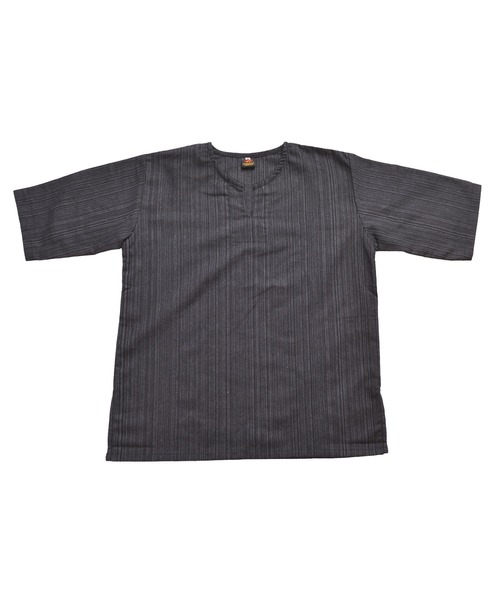 MARAI(マーライ)の「五分袖 半袖 キーネックTシャツ エスニックシャツ(Tシャツ/カットソー・レディース・オレンジ/カーキ/ネイビー/グレー/ブラウン/ブラック/パープル/ダークグリーン/ワイン/キャメル/ライトグリーン/クリーム・MEDIUM/LARGE)」の13枚目の写真