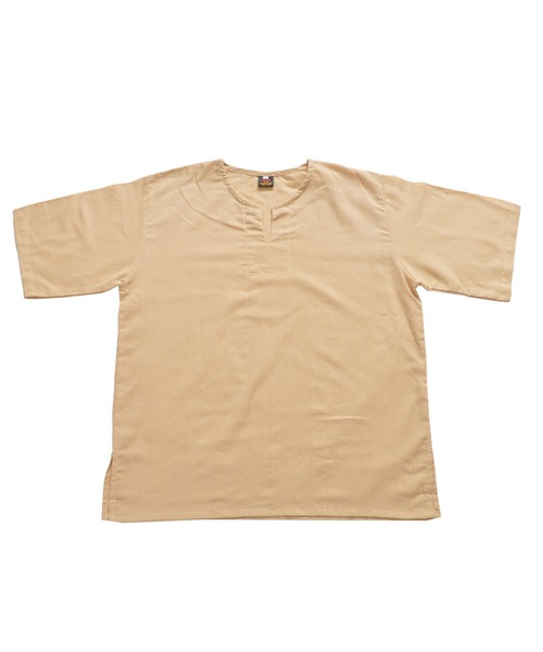 MARAI(マーライ)の「五分袖 半袖 キーネックTシャツ エスニックシャツ(Tシャツ/カットソー・レディース・オレンジ/カーキ/ネイビー/グレー/ブラウン/ブラック/パープル/ダークグリーン/ワイン/キャメル/ライトグリーン/クリーム・MEDIUM/LARGE)」の16枚目の写真