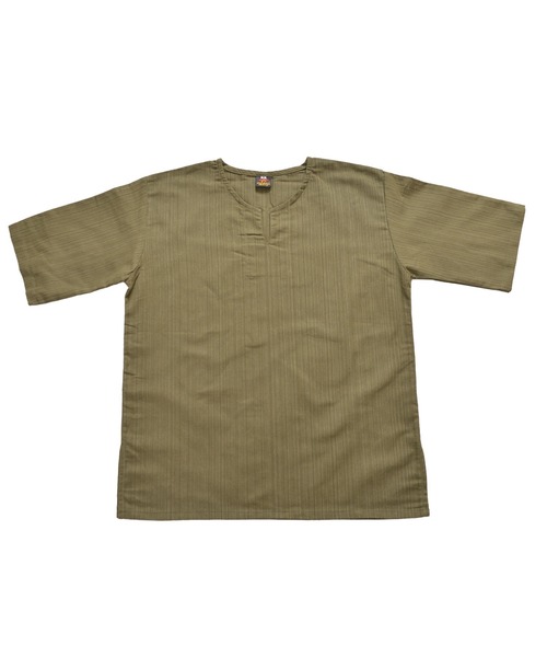 MARAI(マーライ)の「五分袖 半袖 キーネックTシャツ エスニックシャツ(Tシャツ/カットソー・レディース・オレンジ/カーキ/ネイビー/グレー/ブラウン/ブラック/パープル/ダークグリーン/ワイン/キャメル/ライトグリーン/クリーム・MEDIUM/LARGE)」の18枚目の写真
