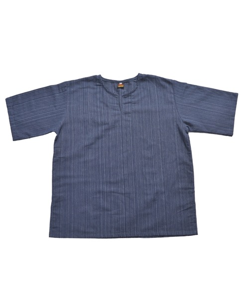 MARAI(マーライ)の「五分袖 半袖 キーネックTシャツ エスニックシャツ(Tシャツ/カットソー・レディース・オレンジ/カーキ/ネイビー/グレー/ブラウン/ブラック/パープル/ダークグリーン/ワイン/キャメル/ライトグリーン/クリーム・MEDIUM/LARGE)」の20枚目の写真