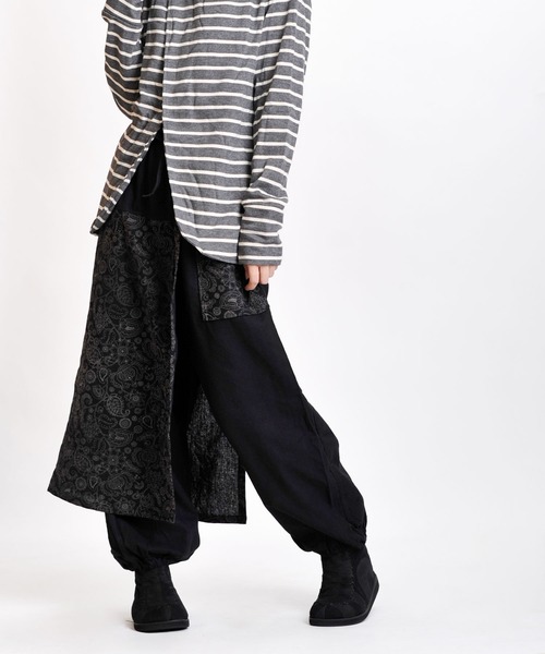 ち*き様 ◇オークション◇ ブラック サルエルパンツ レイヤード