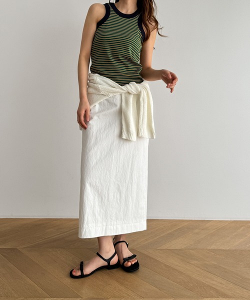 CANAL JEAN（キャナルジーン）の「PLAN　マルチボーダーパイピングタンク（タンクトップ・レディース・ブルー/グリーン・ONE SIZE）」の5枚目の写真