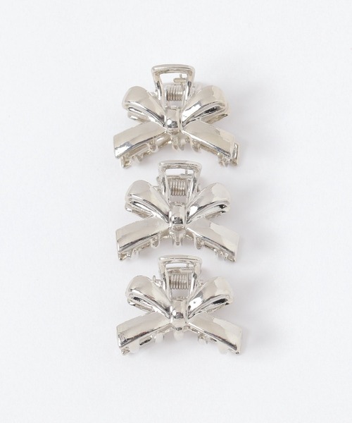 FOREVER 21(フォーエバー トゥエンティーワン)の「リボンヘアクリップセット(バレッタ/ヘアクリップ・レディース・ゴールド/シルバー/ブラック・FREE)」の3枚目の写真