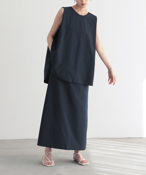 for/c（フォーシー）の「[新色追加]ドライタックノースリーブブラウス【サスティナブル】（シャツ/ブラウス・レディース・オフホワイト/ネイビー/チャコールグレー/ブラック/ブラウン/ピンク・LL/M/L）」の21枚目の写真
