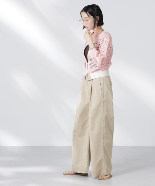 NANO universe（ナノユニバース）の「メッシュニットジップカーディガン（カーディガン/ボレロ・レディース・ピンク/ブラック/オフホワイト・FREE）」の10枚目の写真