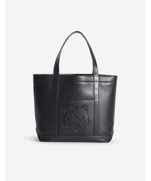 FOX HEAD MEDIUM LEATHER TOTE（トートバッグ）｜Maison Kitsune