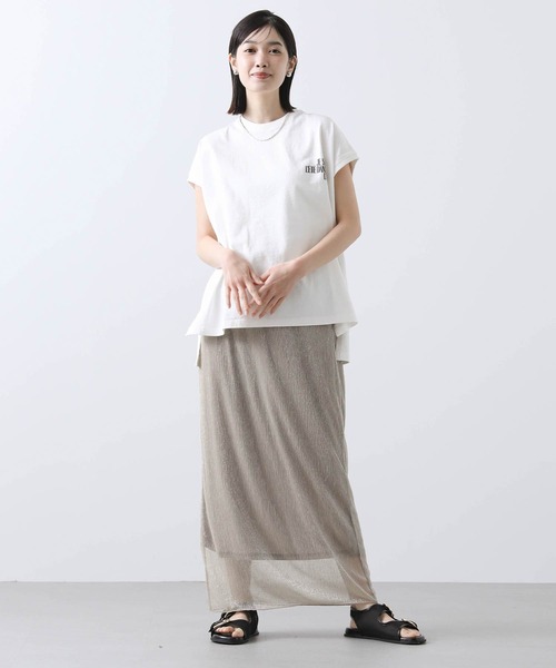 upperhights(アッパーハイツ)の「UpperロゴフレンチT(Tシャツ/カットソー・レディース・オフホワイト/ブラウン・FREE)」の3枚目の写真