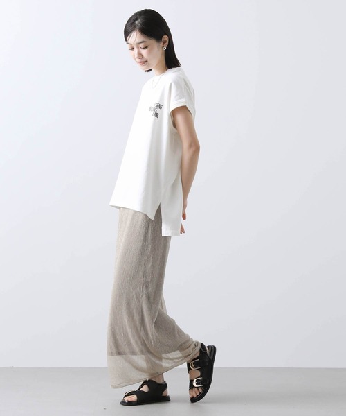 upperhights(アッパーハイツ)の「UpperロゴフレンチT(Tシャツ/カットソー・レディース・オフホワイト/ブラウン・FREE)」の4枚目の写真