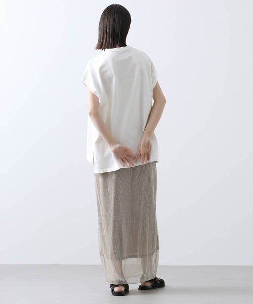 upperhights(アッパーハイツ)の「UpperロゴフレンチT(Tシャツ/カットソー・レディース・オフホワイト/ブラウン・FREE)」の5枚目の写真