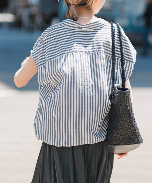 Spick and Span リネンブレンドフレンチヘムギャザーシャツ リネンブレンドフレンチヘムギャザーシャツ（シャツ／ブラウス