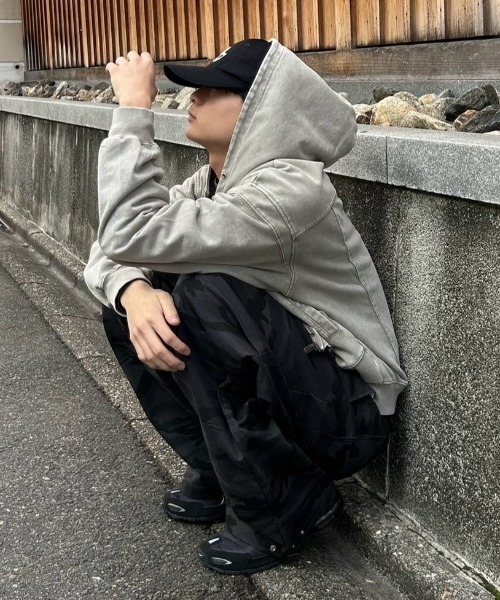 Chikashitsu +】snap button camouflage pants / 【チカシツプラス