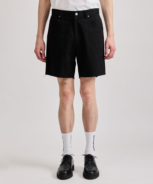Saturdays NYC(サタデーズ ニューヨークシティ )の「Mario Cut Off Shorts(その他パンツ・メンズ・オフホワイト/ブラック・L/M/S/XL/X-SMALL)」の1枚目の写真