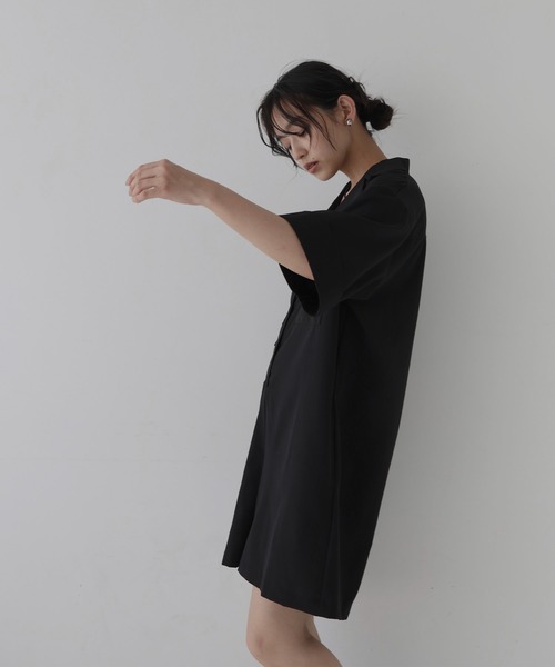 hellam クレープシャツロンパース クレープ シャツロンパース（サロペット/オーバーオール