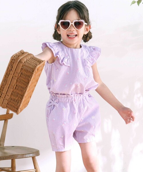 SLAP SLIP(スラップスリップ)の「【お揃い】カラフルスイーツ刺しゅう風発泡プリント柄肩フリルチュニック(80~130cm)(シャツ/ブラウス・キッズ・パープル系その他/ブルー系その他・90cm/80cm/100cm/130cm/110cm/120cm)」の10枚目の写真