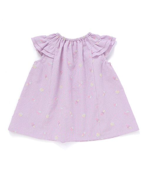 SLAP SLIP(スラップスリップ)の「【お揃い】カラフルスイーツ刺しゅう風発泡プリント柄肩フリルチュニック(80~130cm)(シャツ/ブラウス・キッズ・パープル系その他/ブルー系その他・90cm/80cm/100cm/130cm/110cm/120cm)」の6枚目の写真