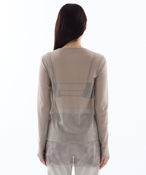 セール】【HOUGA/ホウガ】《STUDIOUS別注》SHEER RIBON SKIN TOPS