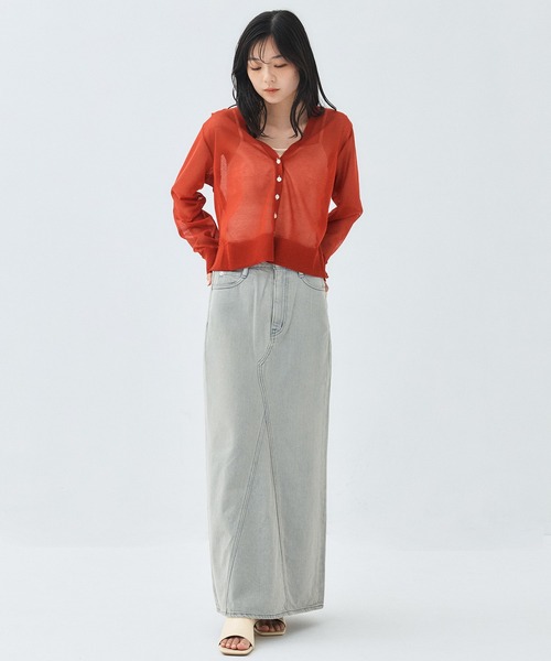 PUBLIC TOKYO(パブリックトウキョウ)の「コットンシアーカーディガン シアートップス(カーディガン/ボレロ・レディース・レッド/ブラック/アイボリー・FREE)」の20枚目の写真