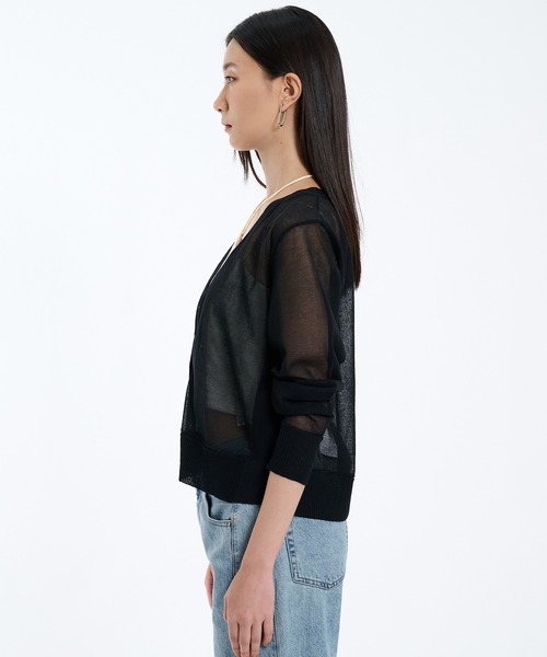 PUBLIC TOKYO(パブリックトウキョウ)の「コットンシアーカーディガン シアートップス(カーディガン/ボレロ・レディース・レッド/ブラック/アイボリー・FREE)」の22枚目の写真