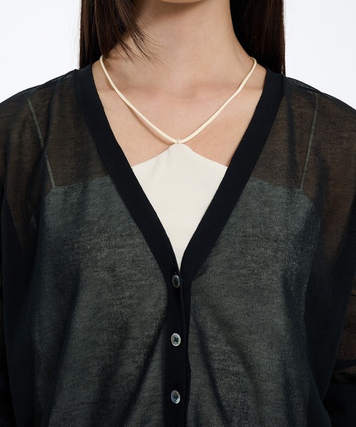 PUBLIC TOKYO(パブリックトウキョウ)の「コットンシアーカーディガン シアートップス(カーディガン/ボレロ・レディース・レッド/ブラック/アイボリー・FREE)」の20枚目の写真