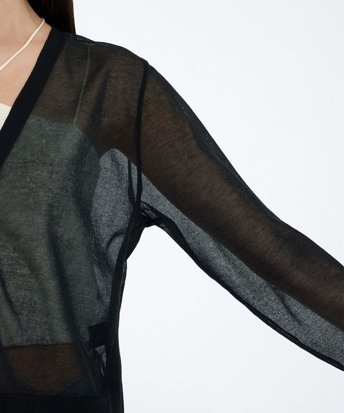 PUBLIC TOKYO(パブリックトウキョウ)の「コットンシアーカーディガン シアートップス(カーディガン/ボレロ・レディース・レッド/ブラック/アイボリー・FREE)」の11枚目の写真