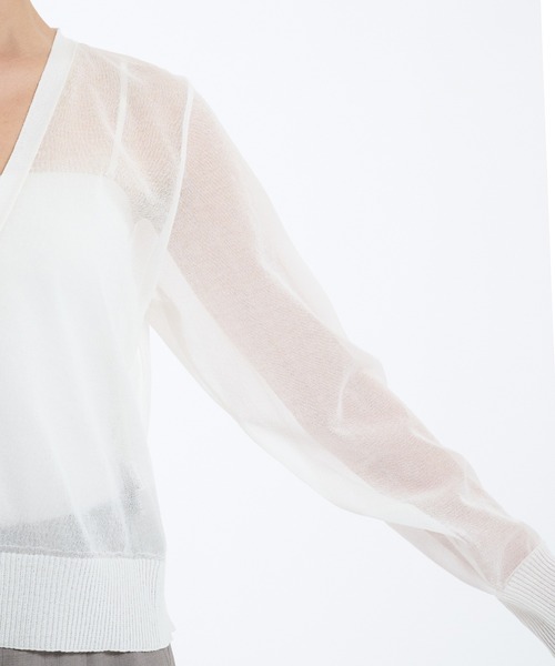 PUBLIC TOKYO(パブリックトウキョウ)の「コットンシアーカーディガン シアートップス(カーディガン/ボレロ・レディース・レッド/ブラック/アイボリー・FREE)」の18枚目の写真