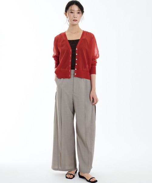 コットンシアーカーディガン シアートップス（カーディガン/ボレロ