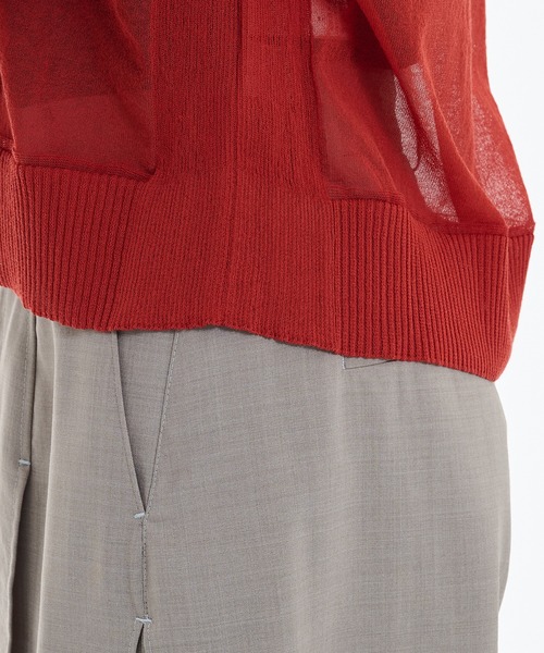 PUBLIC TOKYO(パブリックトウキョウ)の「コットンシアーカーディガン シアートップス(カーディガン/ボレロ・レディース・レッド/ブラック/アイボリー・FREE)」の6枚目の写真