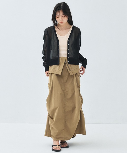 PUBLIC TOKYO(パブリックトウキョウ)の「コットンシアーカーディガン シアートップス(カーディガン/ボレロ・レディース・レッド/ブラック/アイボリー・FREE)」の9枚目の写真