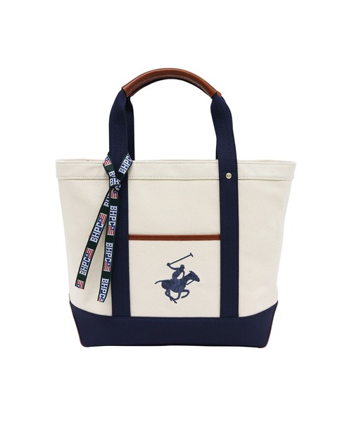 BEVERLY HILLS POLO CLUB（ビバリーヒルズポロクラブ）の「【BEVERLY HILLS POLO CLUB/ビバリーヒルズポロクラブ】キャンバスラージトートバッグ（トートバッグ・レディース・ブラック/ネイビー/グレー/オフホワイト/アイボリー・FREE）」の3枚目の写真