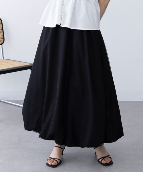 MAGASIN DE MODE Chou Chou（マガジンデモードシュシュ）の「【MAGASIN DE MODE Chou Chou】オーバーチュールバルーンスカート trc※（スカート・レディース・アイボリー/ブラック・FREE）」の6枚目の写真