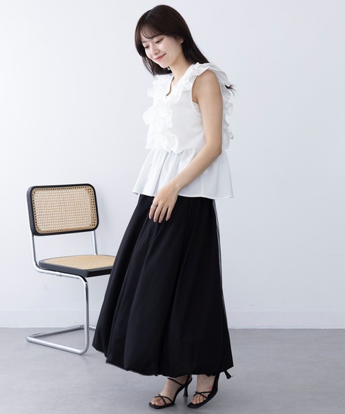 MAGASIN DE MODE Chou Chou（マガジンデモードシュシュ）の「【MAGASIN DE MODE Chou Chou】オーバーチュールバルーンスカート trc※（スカート・レディース・アイボリー/ブラック・FREE）」の7枚目の写真