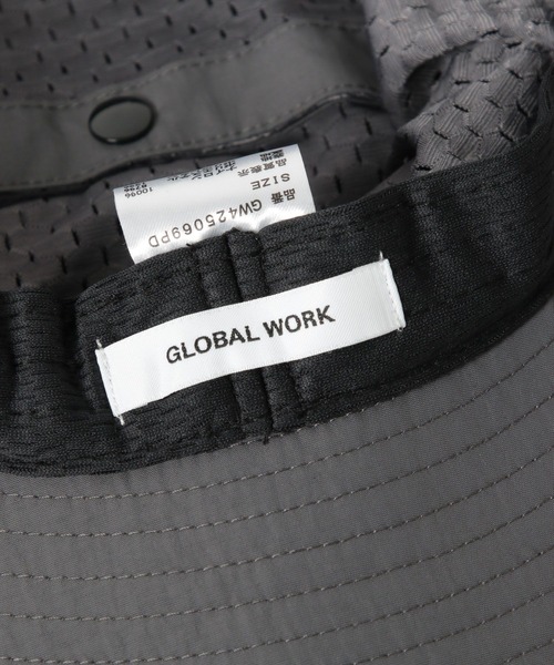 GLOBAL WORK(グローバルワーク)の「遮熱パッカブルUVハット/328295(ハット・メンズ・ブラック/グレー・ONE SIZE)」の7枚目の写真