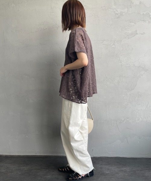 セール】[SOIL/ソイル] ボイル チュールレース フレンチスリーブ