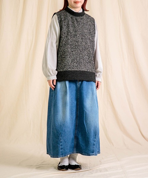 フリー【新品インポートセレクト】高級プリーツスプリングコートデニム調デザイン Sazanami- デニムコート col:アイスブリーチ – POLS