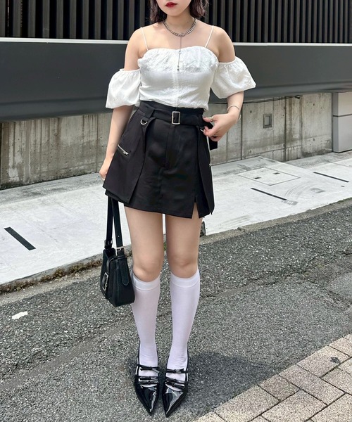 Another Branch olive des olive(アナザーブランチオリーブデオリーブ)の「【@may_81oセレクト】2WAYオフショルブラウス(シャツ/ブラウス・レディース・サックスブルー/ブラック/オフホワイト・FREE)」の7枚目の写真