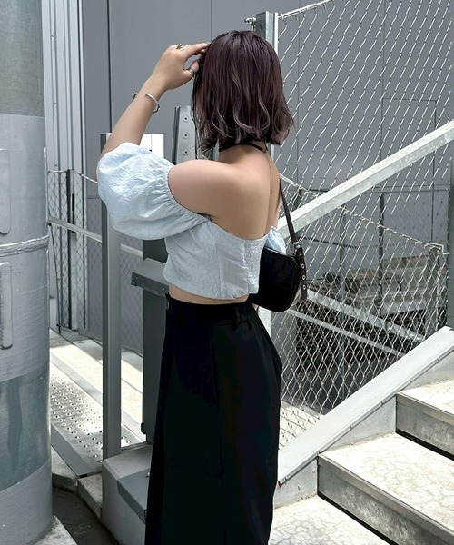 Another Branch olive des olive(アナザーブランチオリーブデオリーブ)の「【@may_81oセレクト】2WAYオフショルブラウス(シャツ/ブラウス・レディース・サックスブルー/ブラック/オフホワイト・FREE)」の17枚目の写真