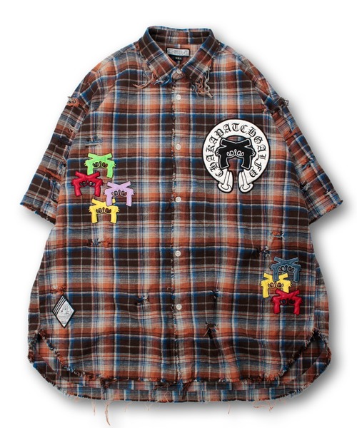 GALFY(ガルフィー)の「【GALFY/ガルフィー】チャカパッチチェックシャツ(シャツ/ブラウス・メンズ・レッド系/パープル系/ブルー系・L/XL)」の2枚目の写真