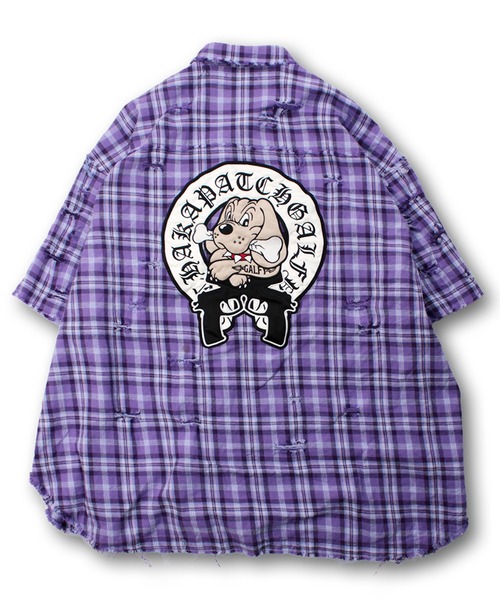 GALFY(ガルフィー)の「【GALFY/ガルフィー】チャカパッチチェックシャツ(シャツ/ブラウス・メンズ・レッド系/パープル系/ブルー系・L/XL)」の5枚目の写真