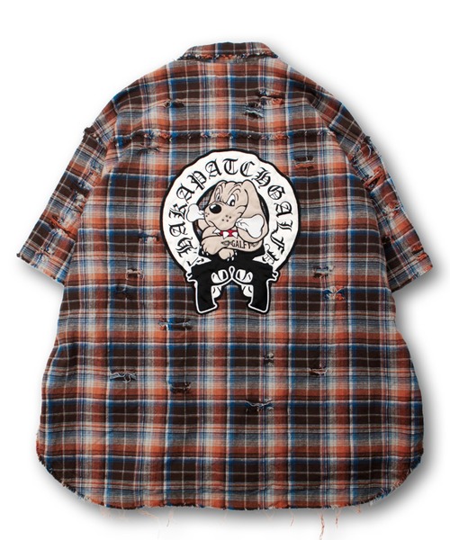 GALFY(ガルフィー)の「【GALFY/ガルフィー】チャカパッチチェックシャツ(シャツ/ブラウス・メンズ・レッド系/パープル系/ブルー系・L/XL)」の4枚目の写真