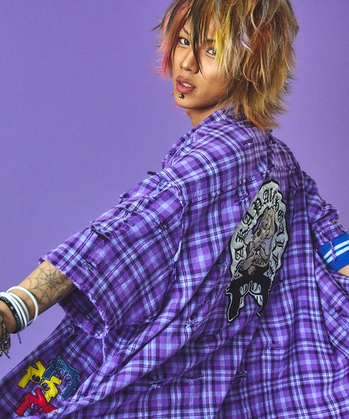 GALFY(ガルフィー)の「【GALFY/ガルフィー】チャカパッチチェックシャツ(シャツ/ブラウス・メンズ・レッド系/パープル系/ブルー系・L/XL)」の15枚目の写真