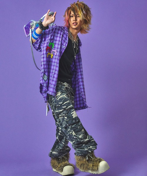 GALFY(ガルフィー)の「【GALFY/ガルフィー】チャカパッチチェックシャツ(シャツ/ブラウス・メンズ・レッド系/パープル系/ブルー系・L/XL)」の18枚目の写真