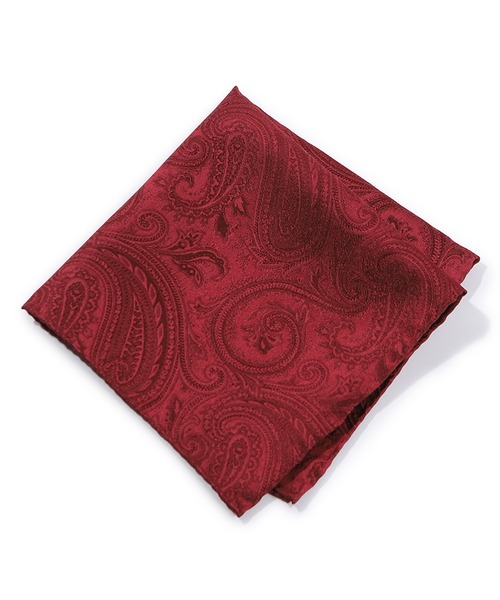 MEN'S BIGI（メンズビギ）の「シャドーペイズリー柄シルクチーフ（バンダナ/スカーフ・メンズ・シルバー/ターコイズブルー/ボルドー/ベージュ・FREE）」の4枚目の写真