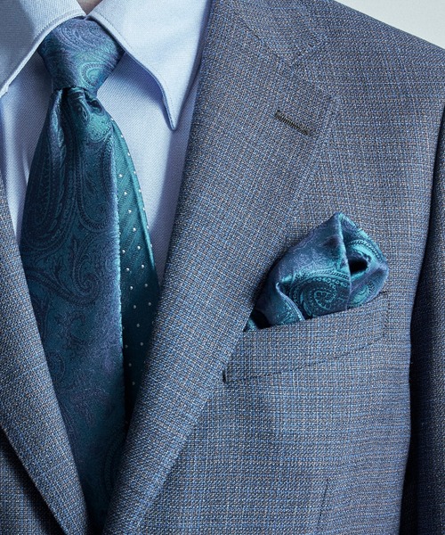 MEN'S BIGI（メンズビギ）の「シャドーペイズリー柄シルクチーフ（バンダナ/スカーフ・メンズ・シルバー/ターコイズブルー/ボルドー/ベージュ・FREE）」の14枚目の写真