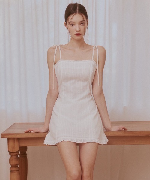 ワンピース Not your rose Lace frill mini dress 4BFT166 NOTYOURROSE】Lace frill mini dress（ワンピース）｜NOT YOUR