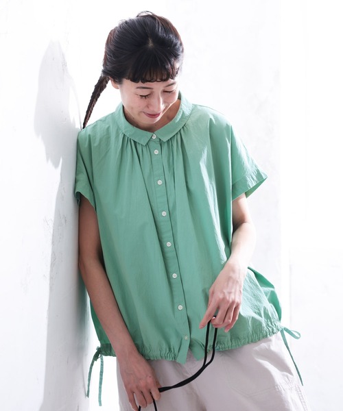soulberry(ソウルベリー)の「露草ミントのブラウス(シャツ/ブラウス・レディース・ライトカーキ・5L/4L/3L/LL/L/M)」の2枚目の写真