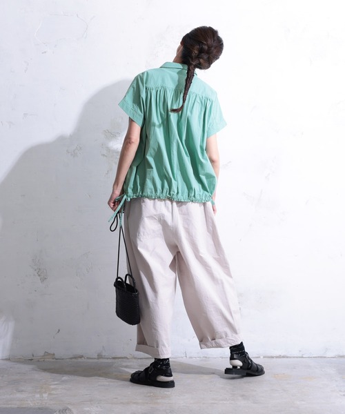 soulberry(ソウルベリー)の「露草ミントのブラウス(シャツ/ブラウス・レディース・ライトカーキ・5L/4L/3L/LL/L/M)」の6枚目の写真