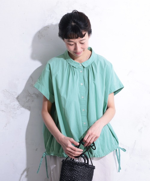 soulberry(ソウルベリー)の「露草ミントのブラウス(シャツ/ブラウス・レディース・ライトカーキ・5L/4L/3L/LL/L/M)」の16枚目の写真