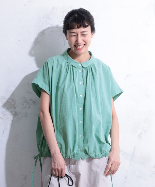soulberry(ソウルベリー)の「露草ミントのブラウス(シャツ/ブラウス・レディース・ライトカーキ・5L/4L/3L/LL/L/M)」の8枚目の写真